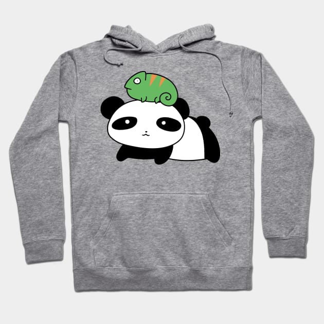 Panda and Little Chameleon Hoodie by saradaboru